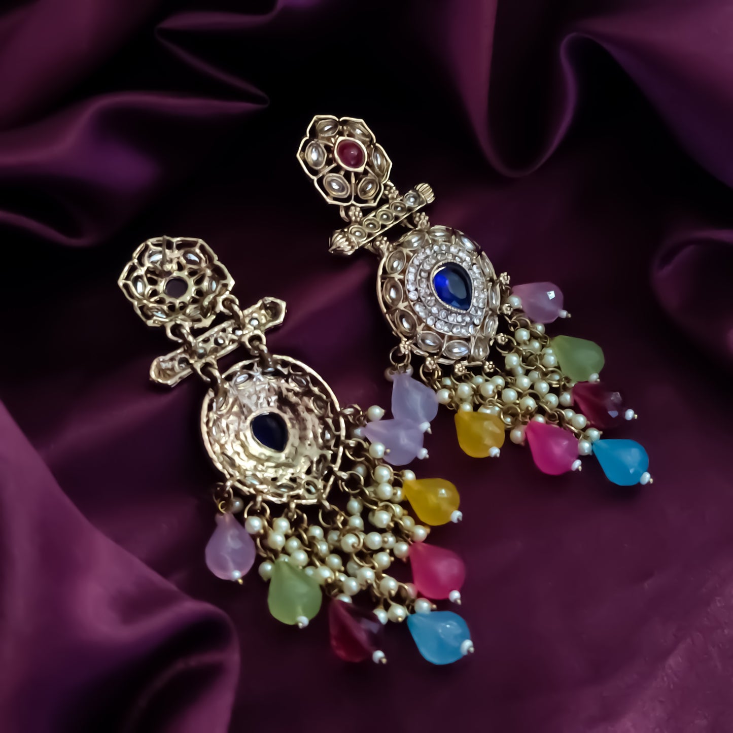 Mihika Chandbali Earrings - Multi