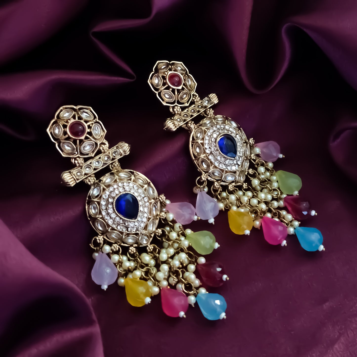 Mihika Chandbali Earrings - Multi