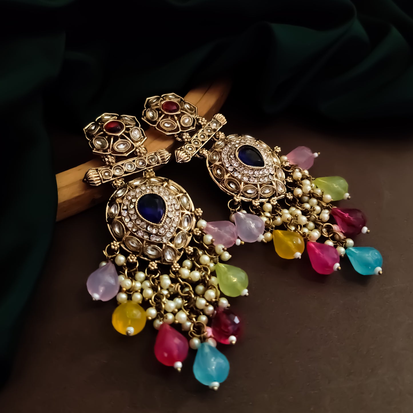 Mihika Chandbali Earrings - Multi