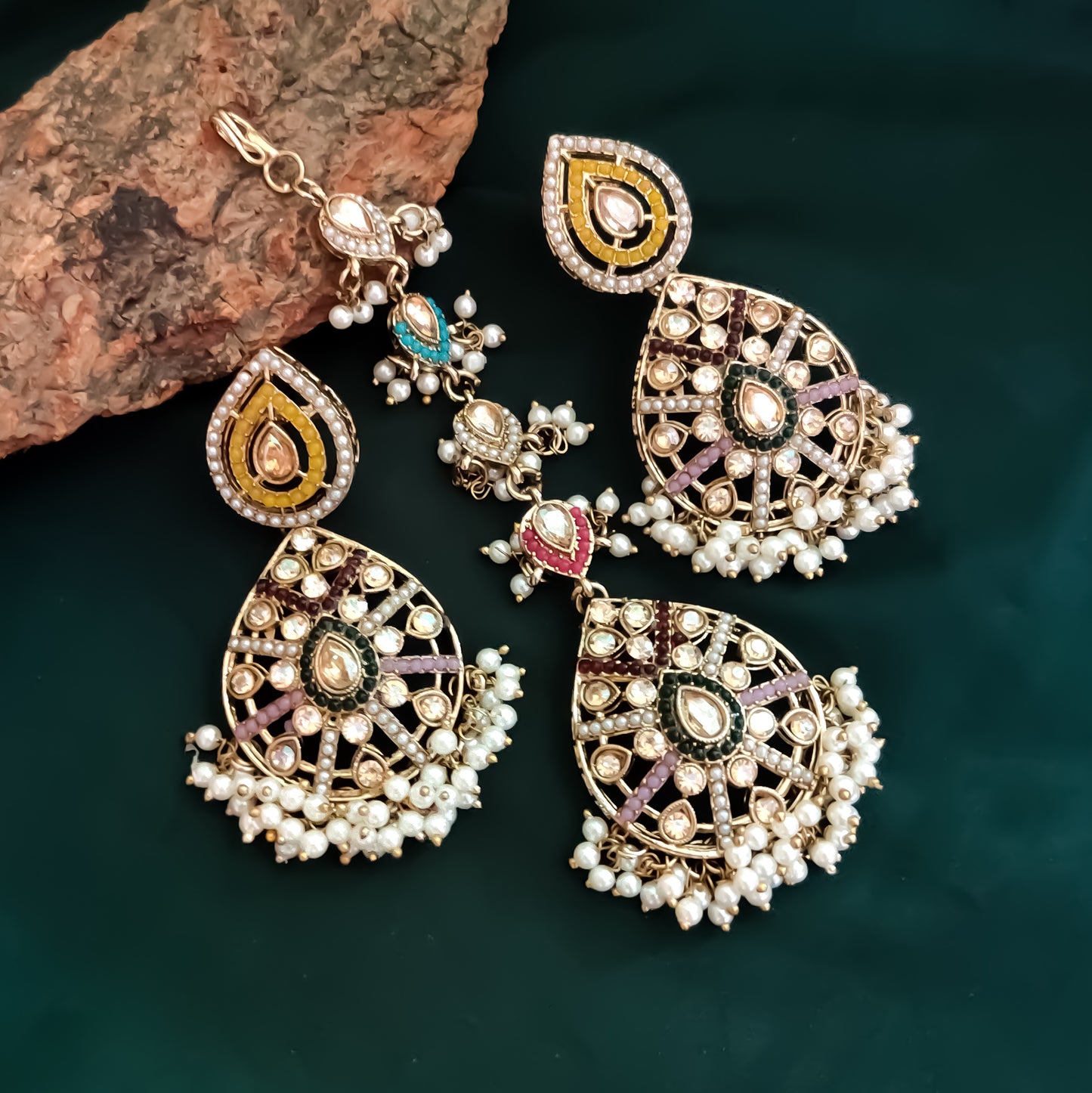 Ayesha Royal Jadau Necklace Set - Multi