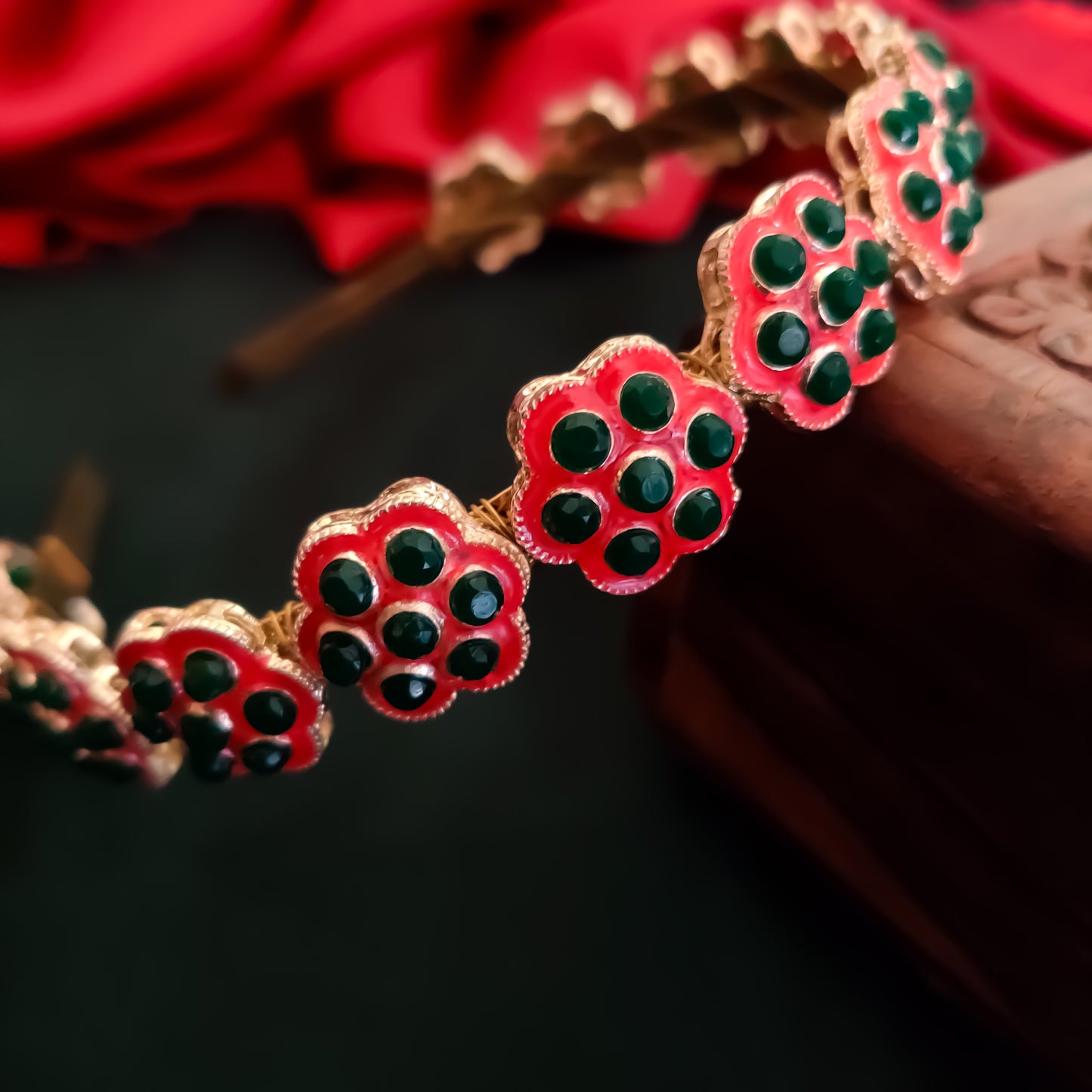 Navika Ethnic Hair Band - Green