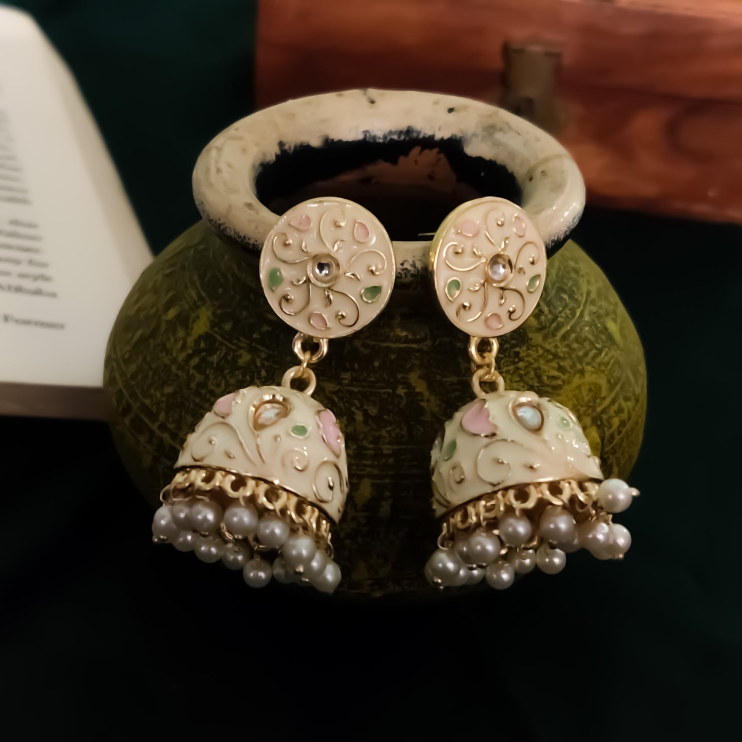Ridhima Meenakari Hasli Necklace Set - Ivory