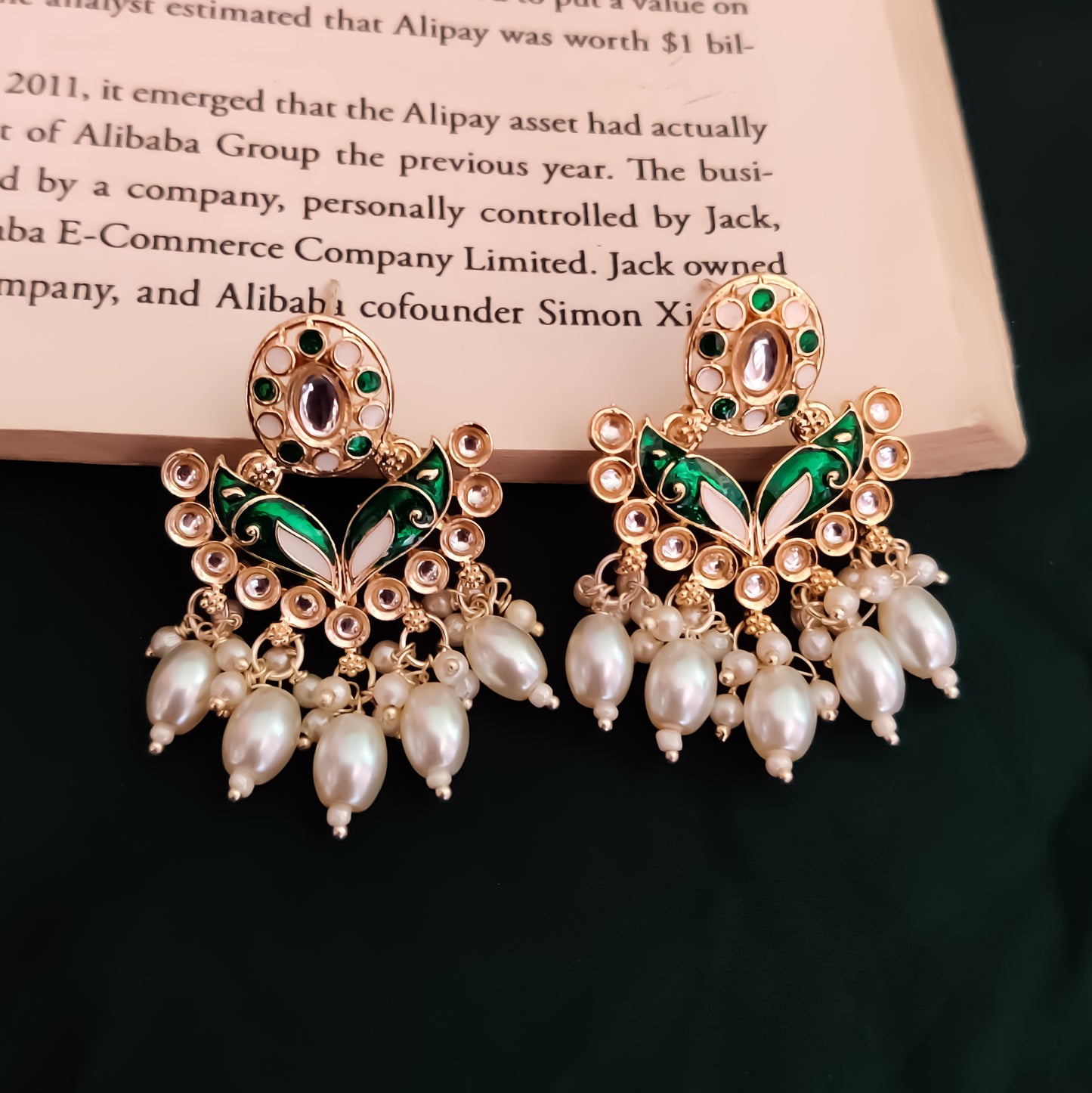 Daraksha Meenakari Hasli Necklace Set - Green
