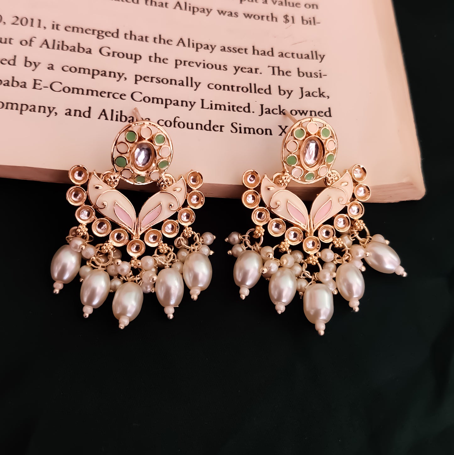 Daraksha Meenakari Hasli Necklace Set - Ivory/Golden