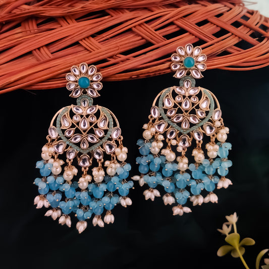 Aayat Kundan Pearl Chandbali - Pista Green