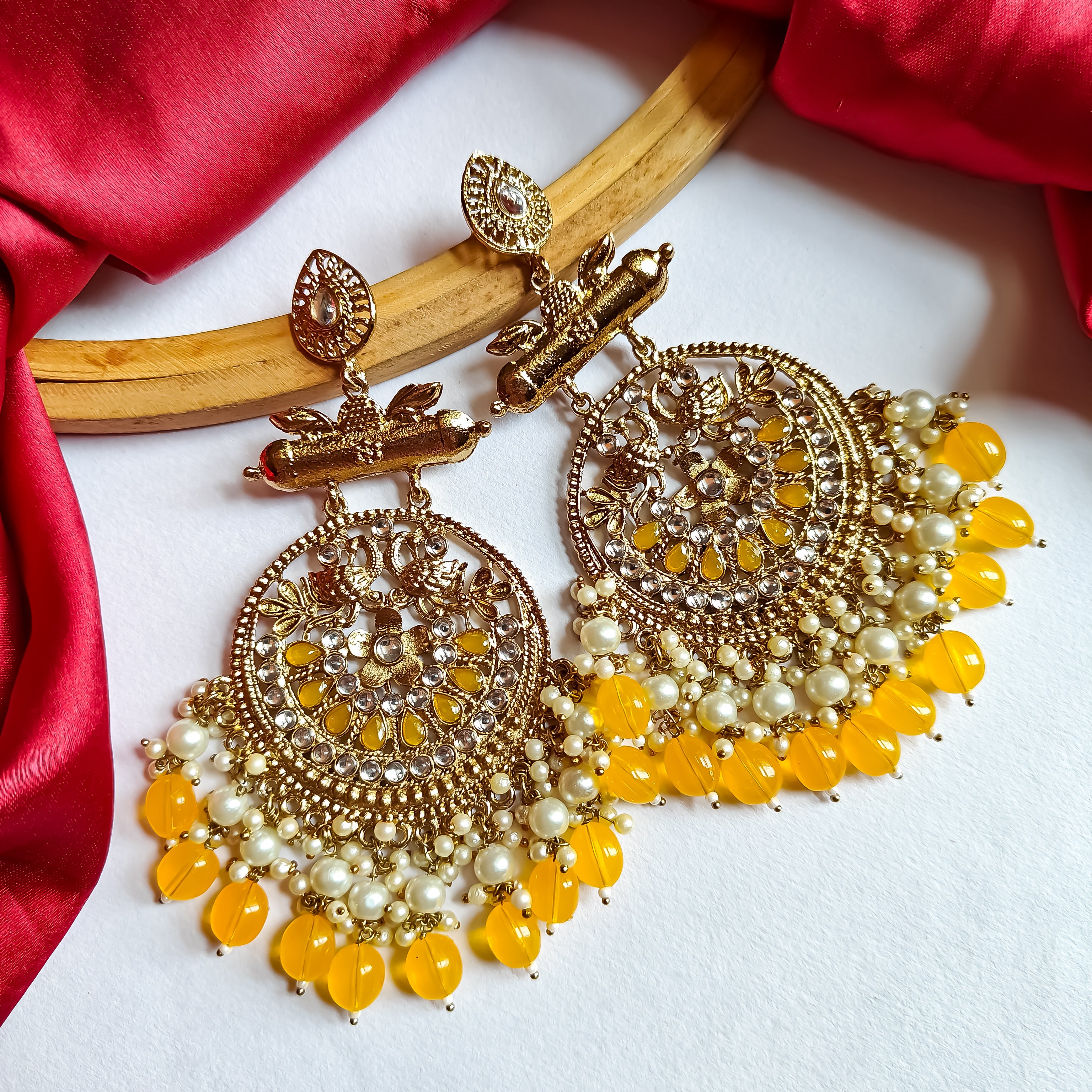 Preet Chandbali Earrings- Yellow - Main Image