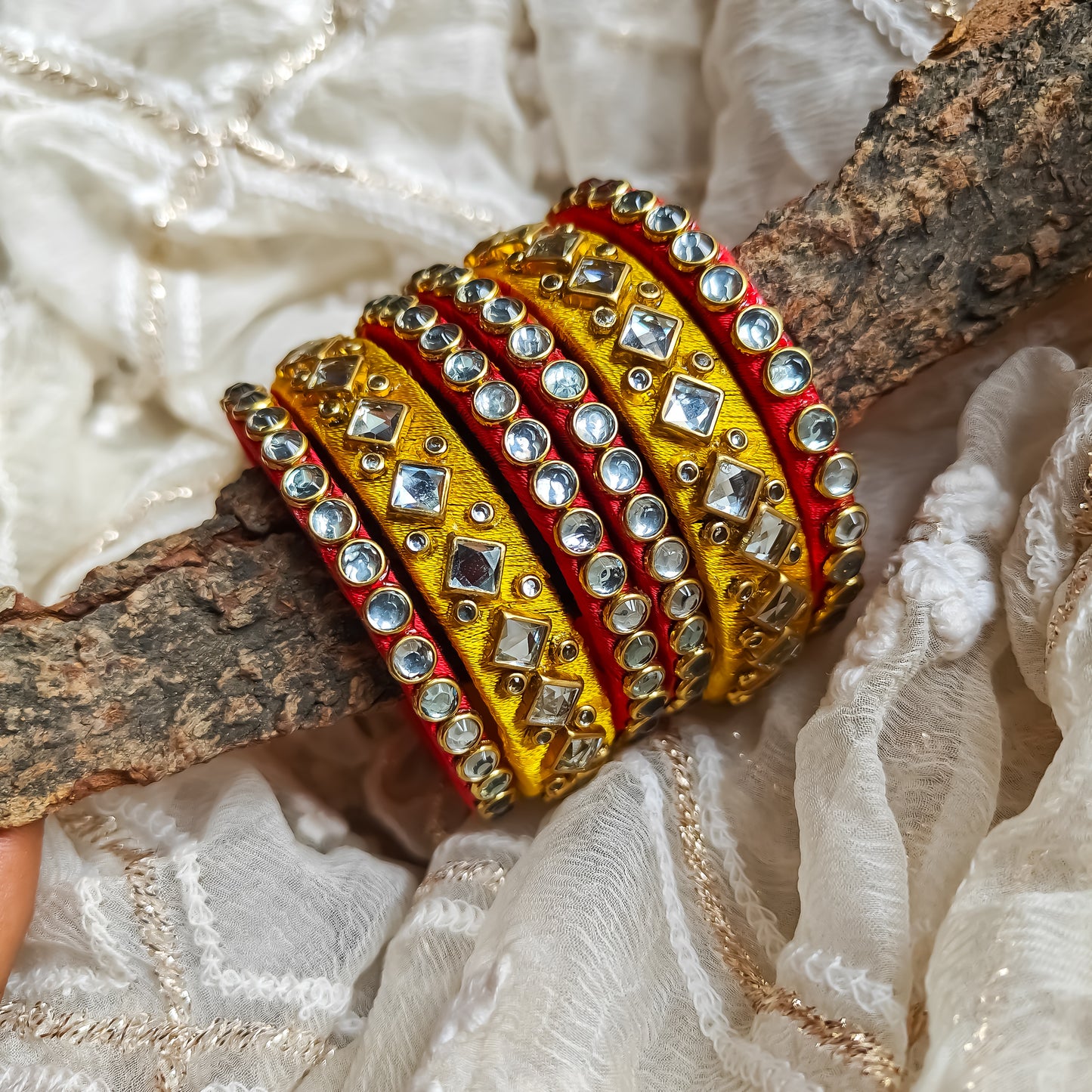 Silk Thread Bangles (Set of 6)