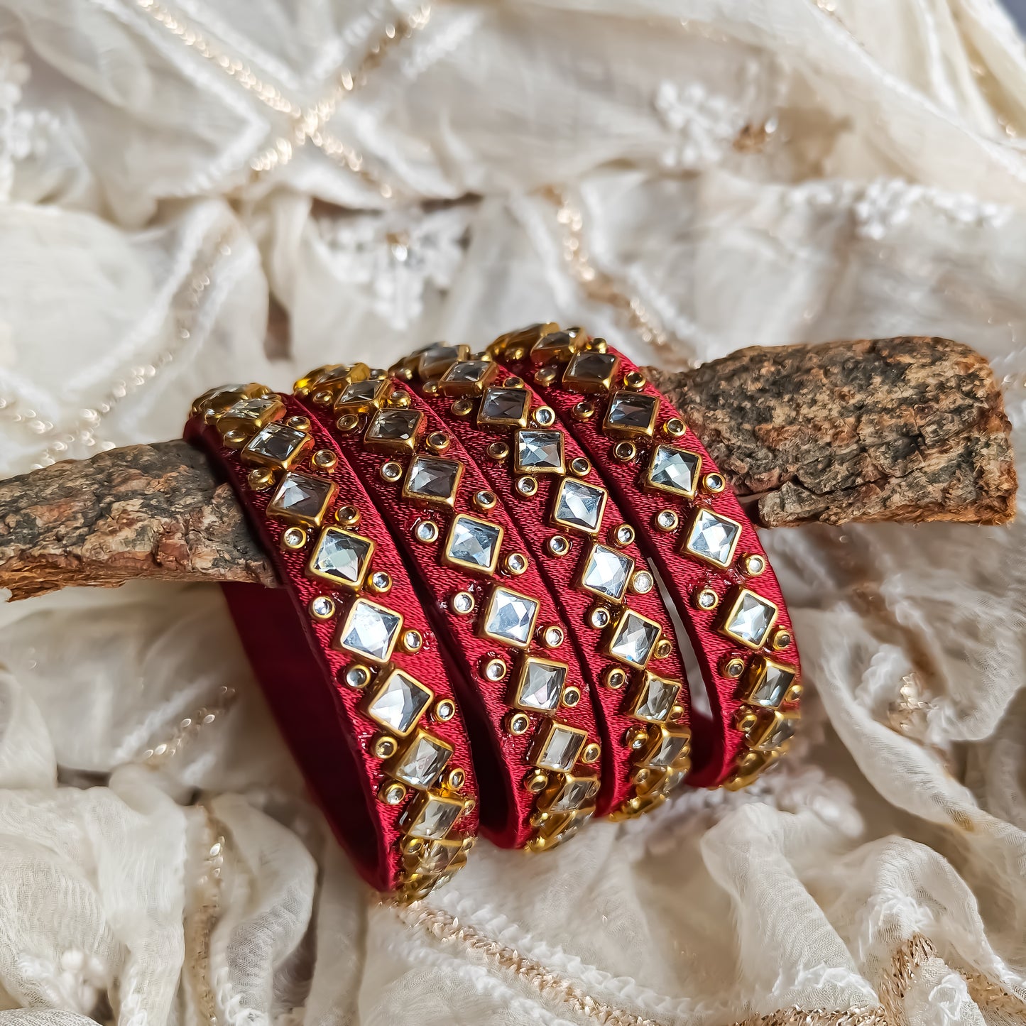 Silk Thread Bangles (Set of 4)
