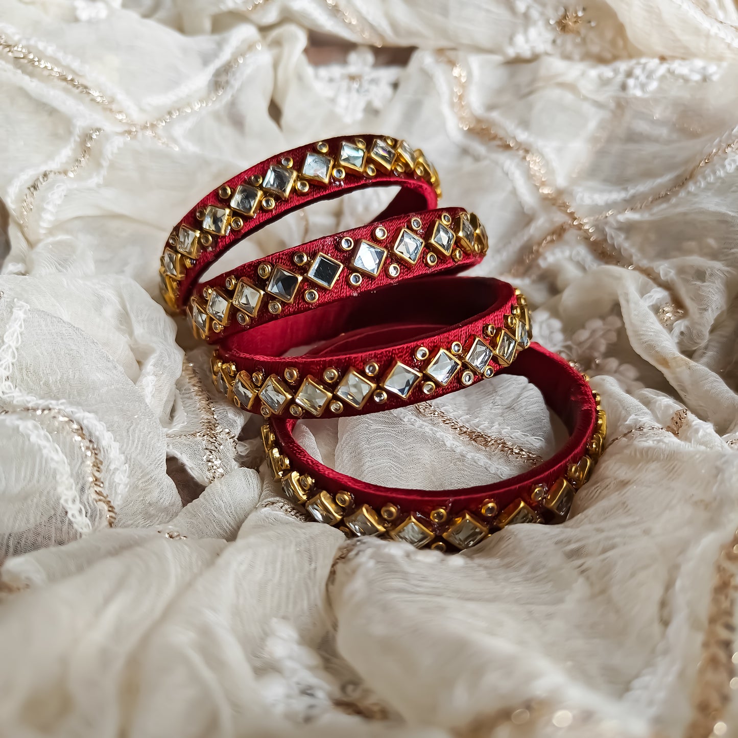 Silk Thread Bangles (Set of 4)