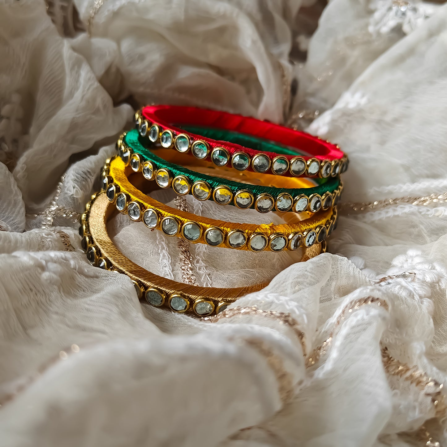 Silk Thread Bangles (Set of 4)