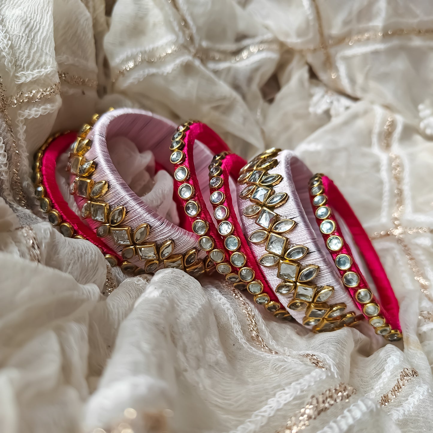 Silk Thread Bangles (Set of 6)