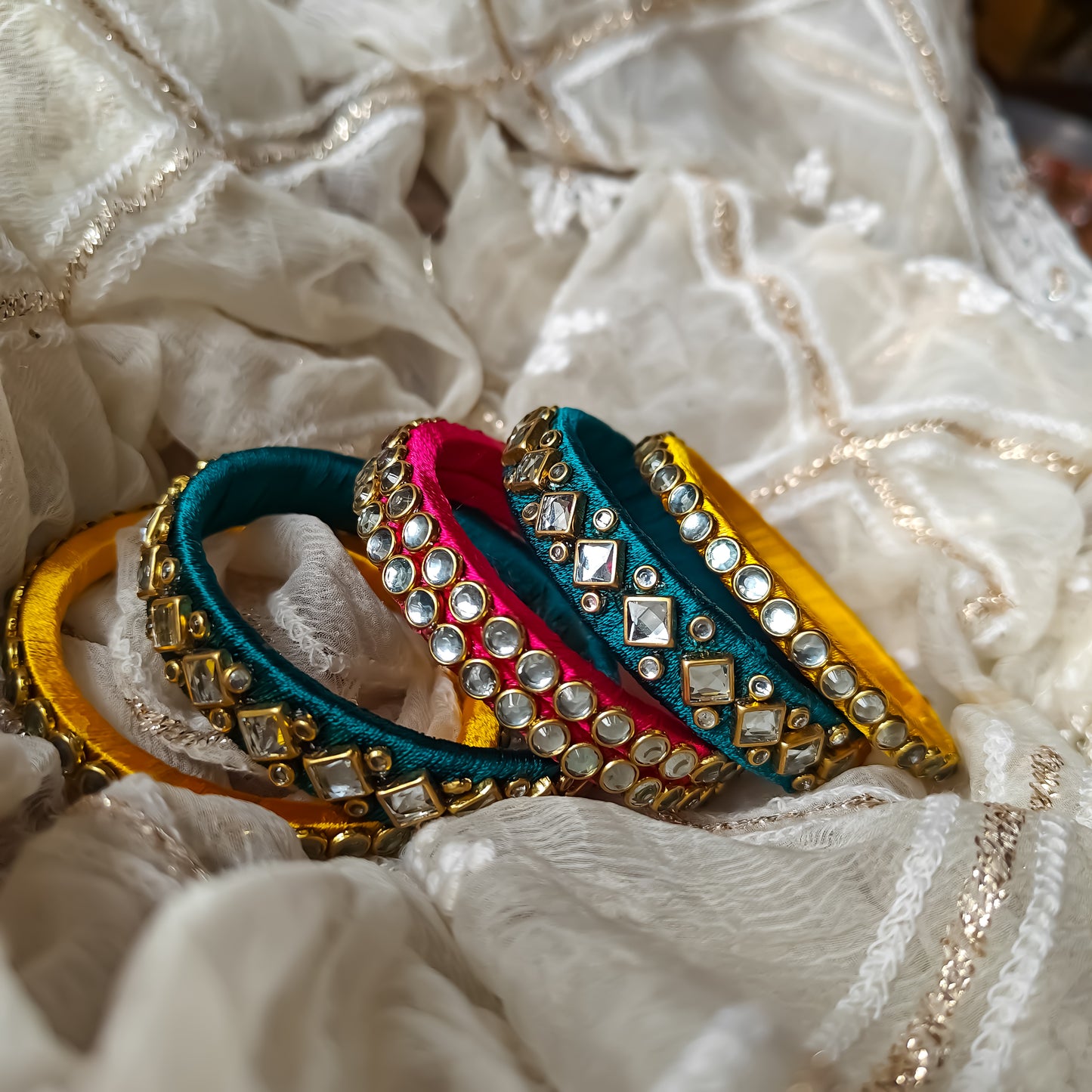 Silk Thread Bangles (Set of 6)