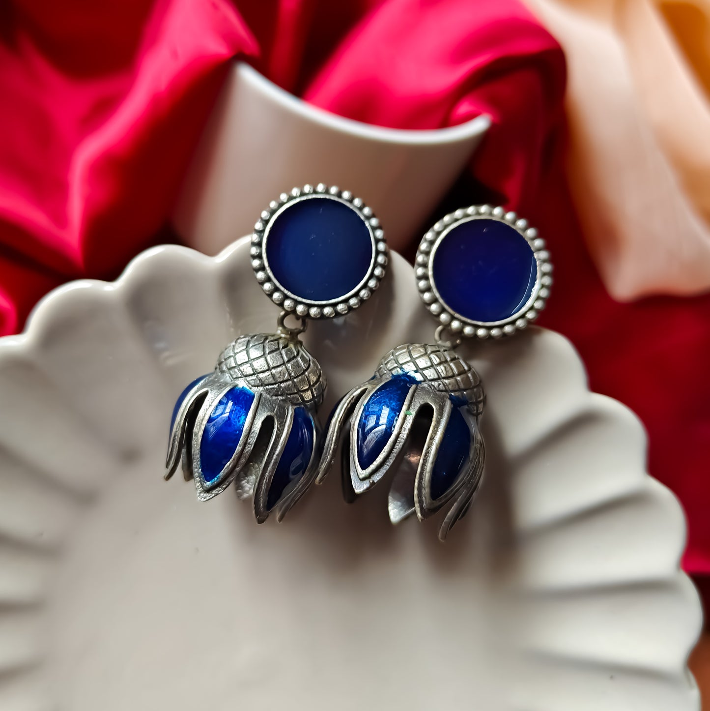 Kamal SLA Brass Meenakari Jhumka Earrings