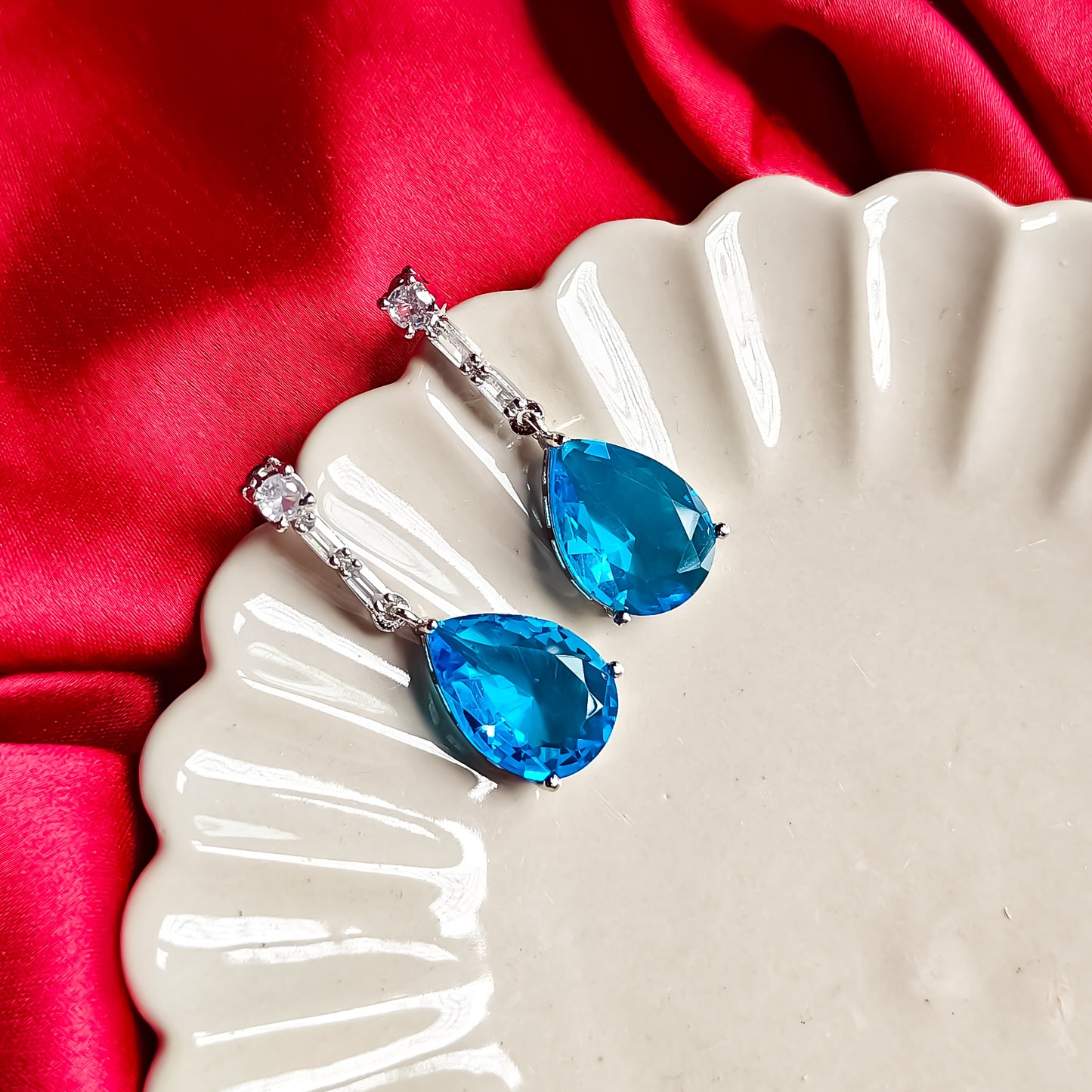 Sara Inspired AD Necklace Set- Aqua Blue