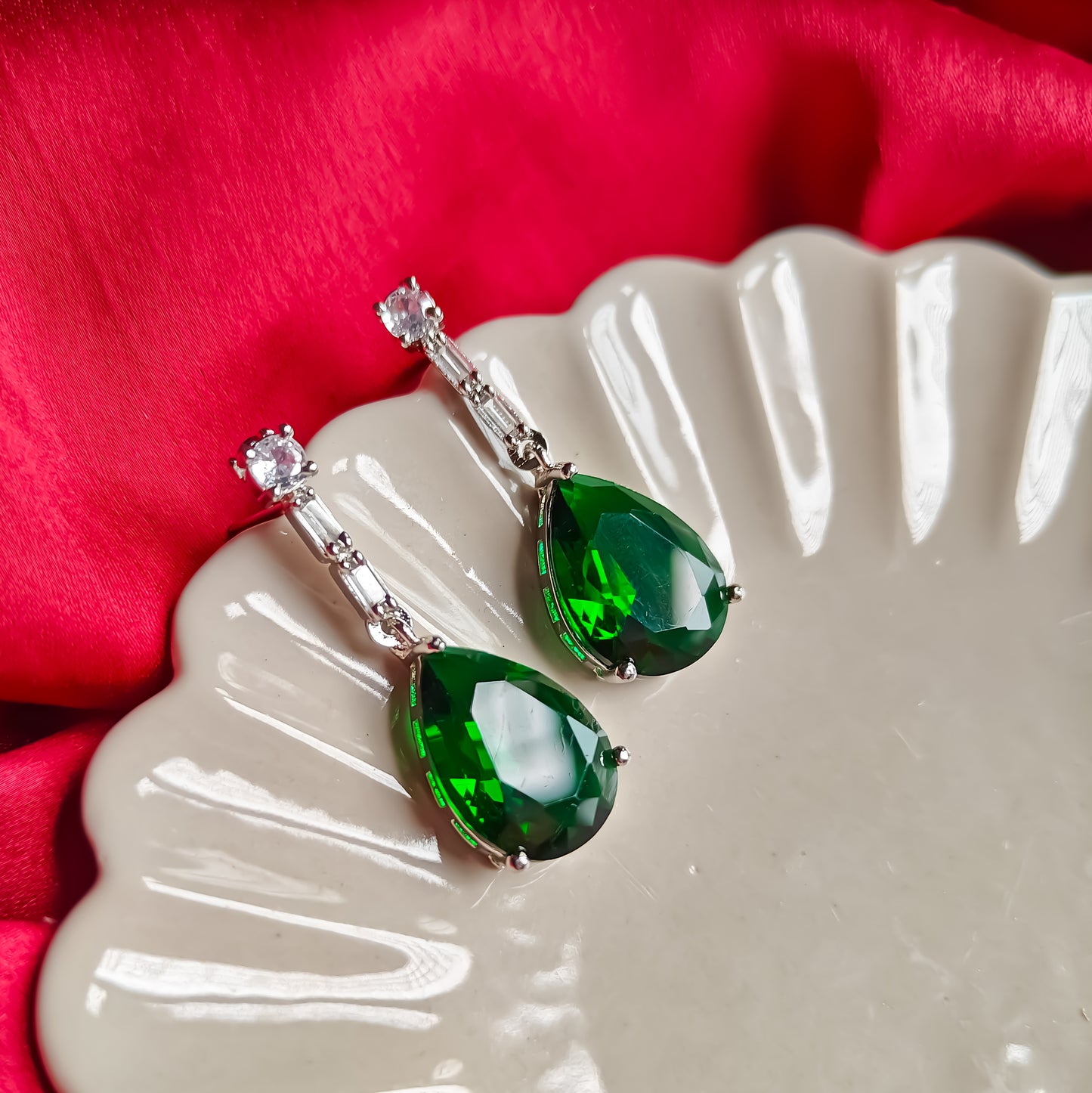 Sara Inspired AD Necklace Set- Emerald Green