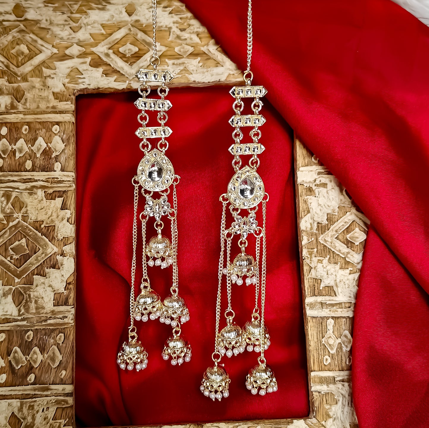 Nakshi Golden Jhumka Earrings with Sahara