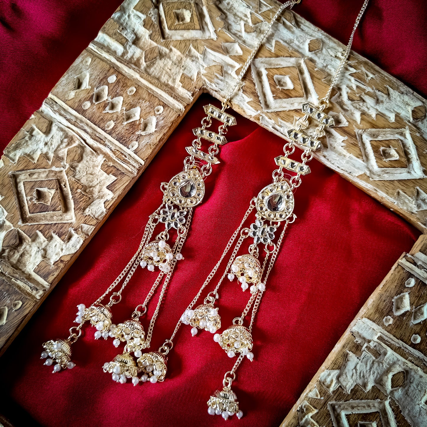 Nakshi Golden Jhumka Earrings with Sahara