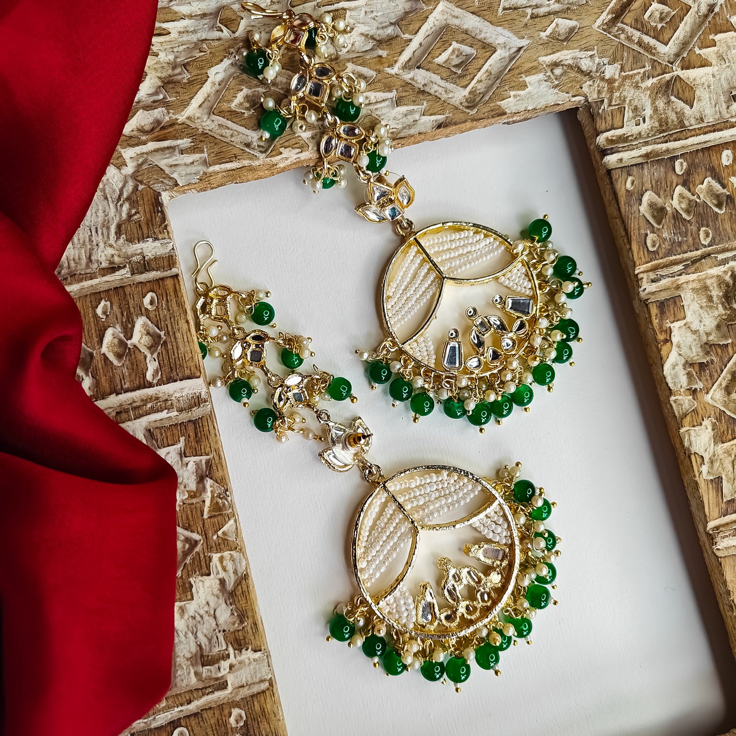 Doli Chandbali Earrings - Green