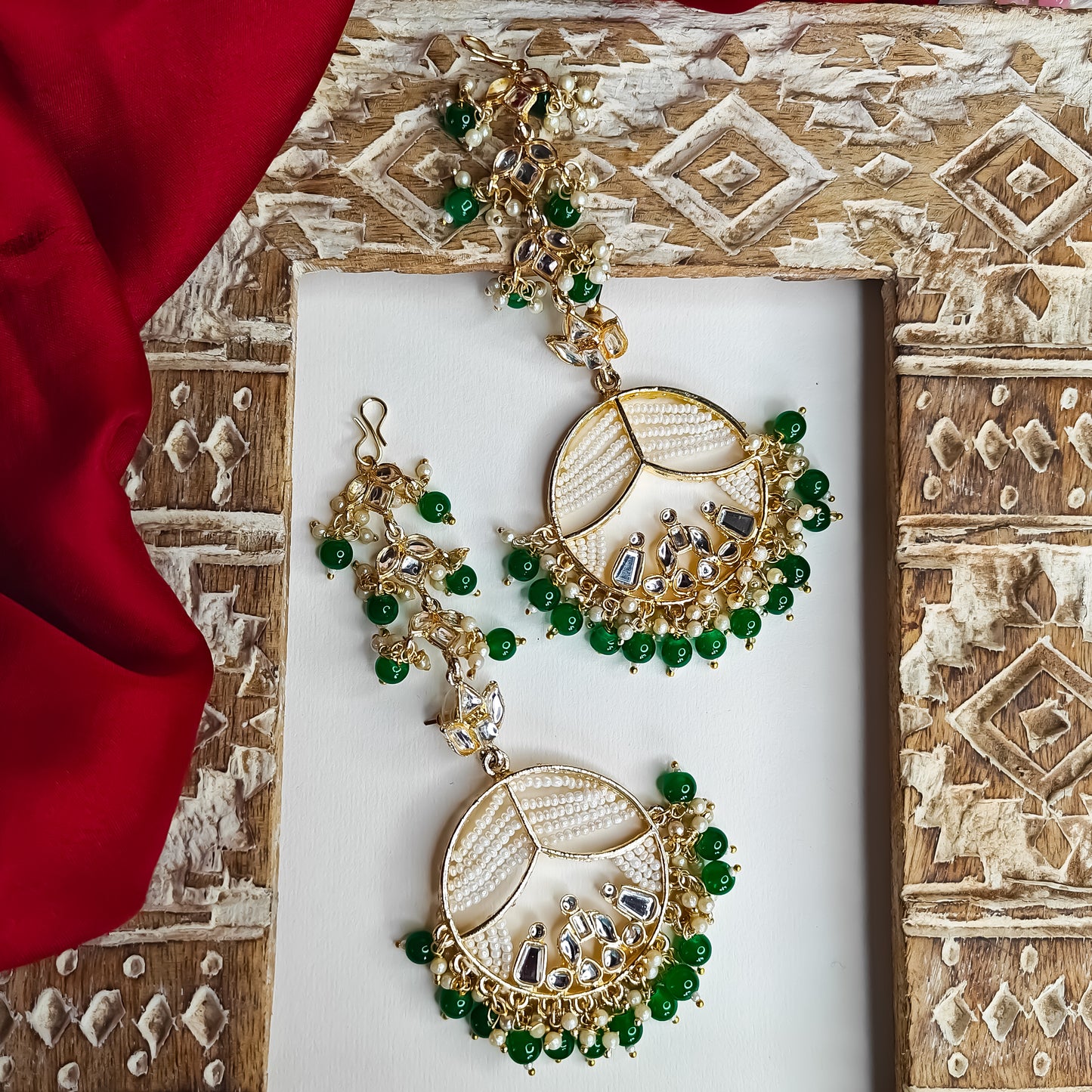 Doli Chandbali Earrings - Green