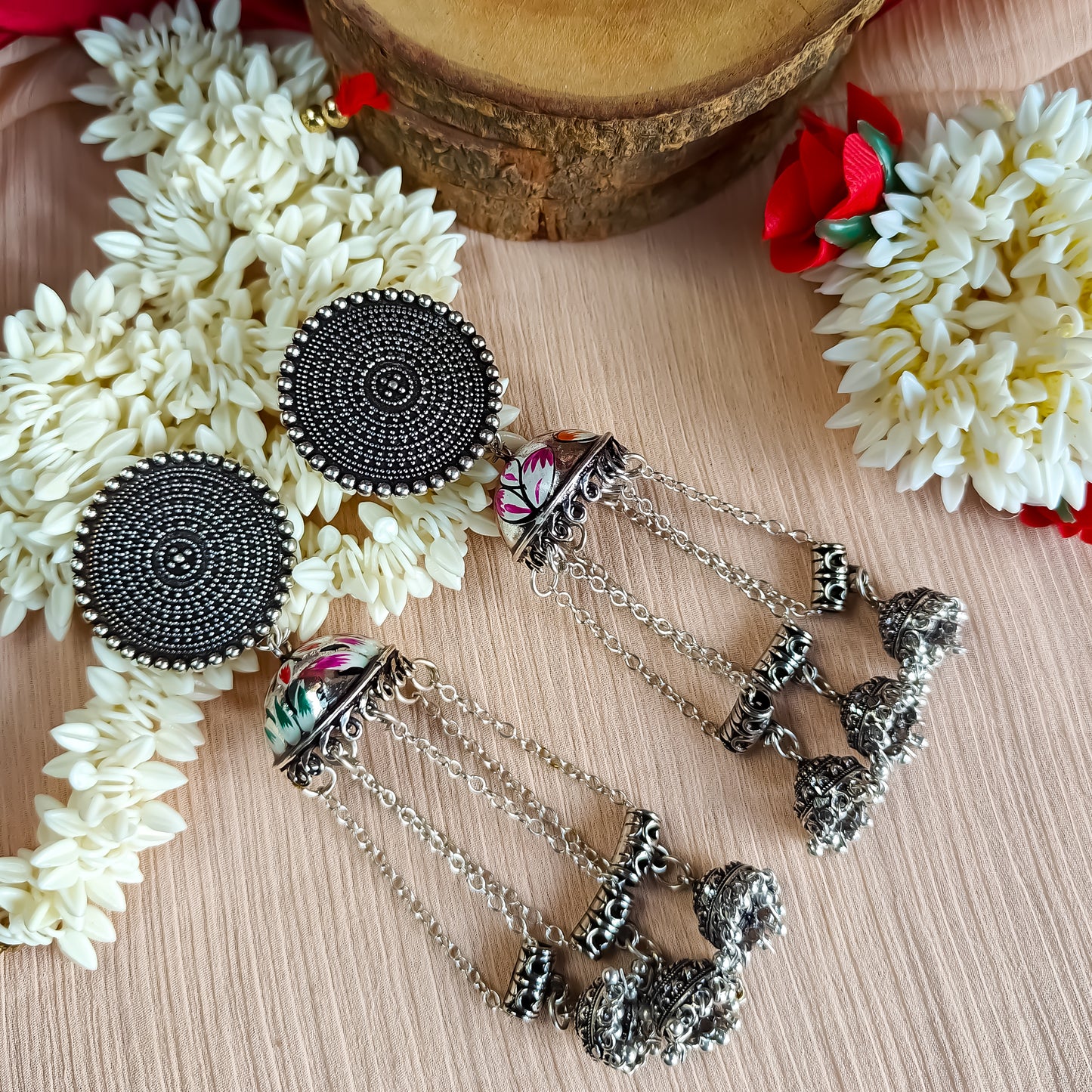 Baruni Meenakari Jhumka Earrings