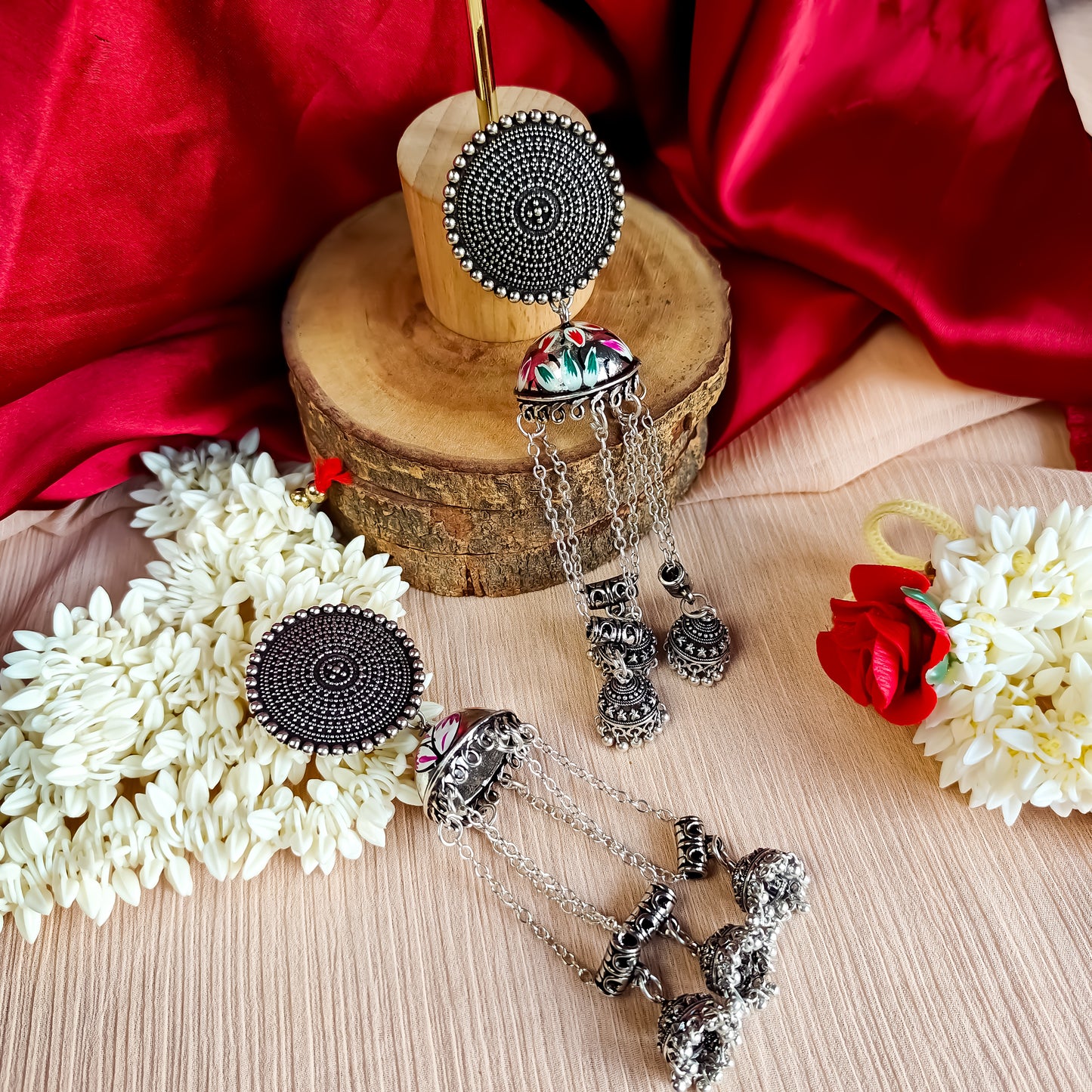 Baruni Meenakari Jhumka Earrings