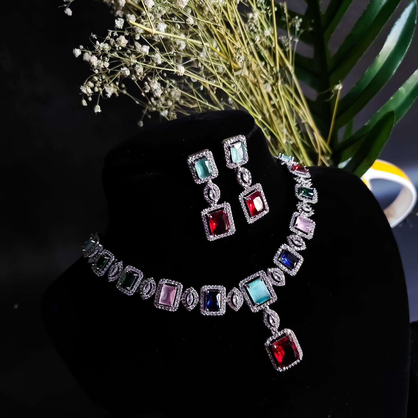Alice Premium American Diamond (AD) Necklace Set