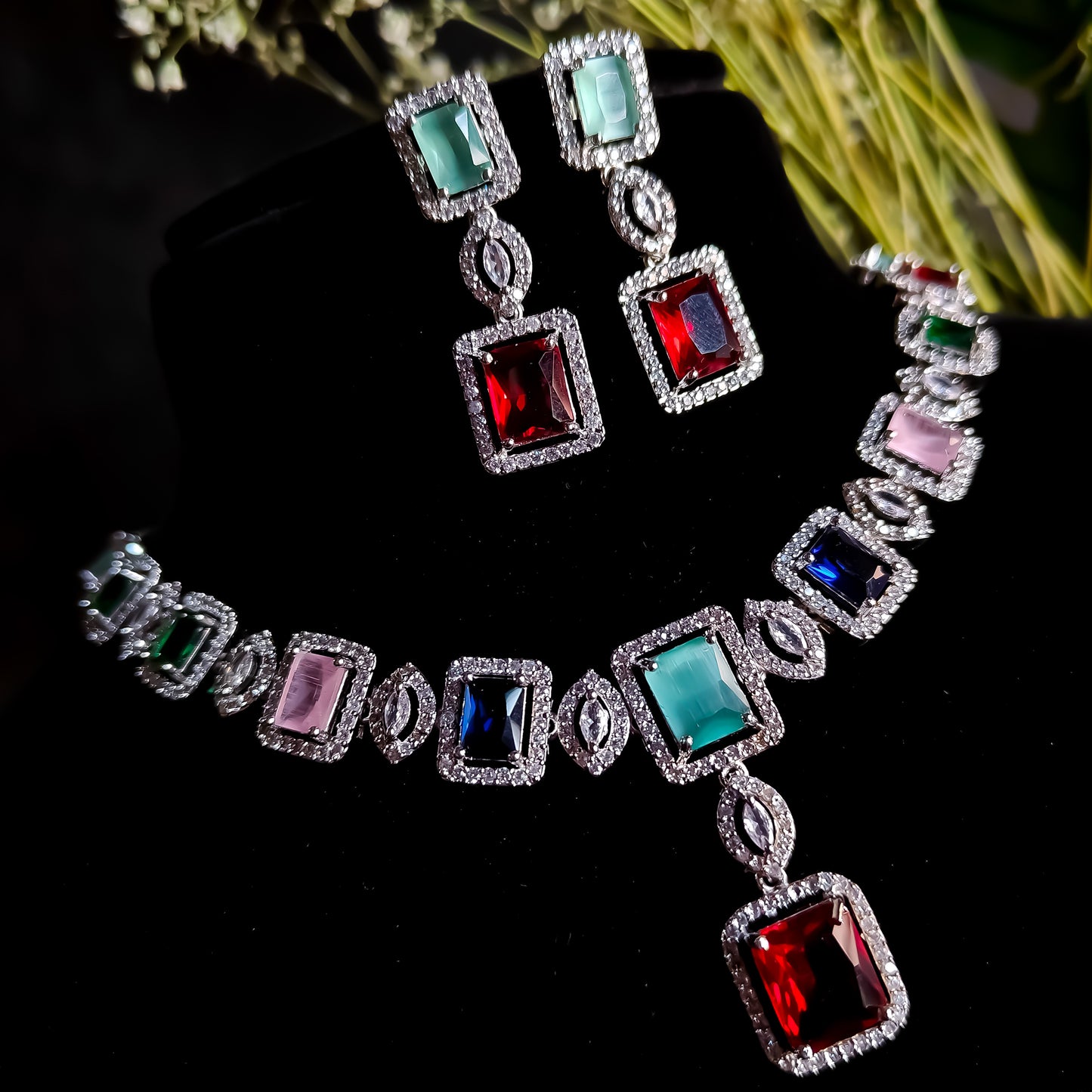 Alice Premium American Diamond (AD) Necklace Set