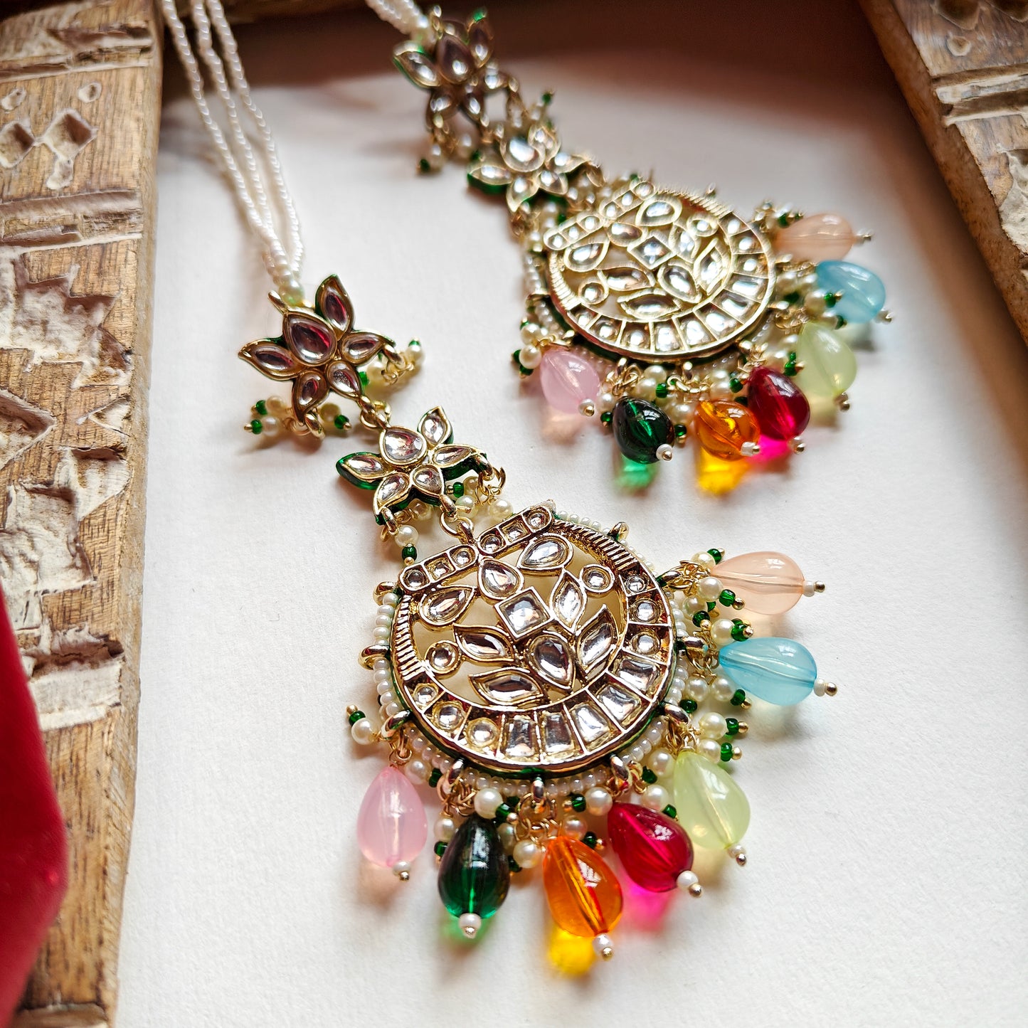Rehmat Chandbali Earrings with Sahara - Multi