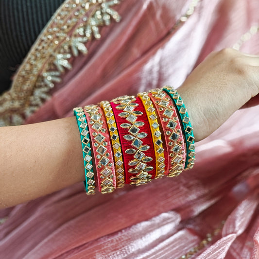 Gulal Silk Thread Bangle Set