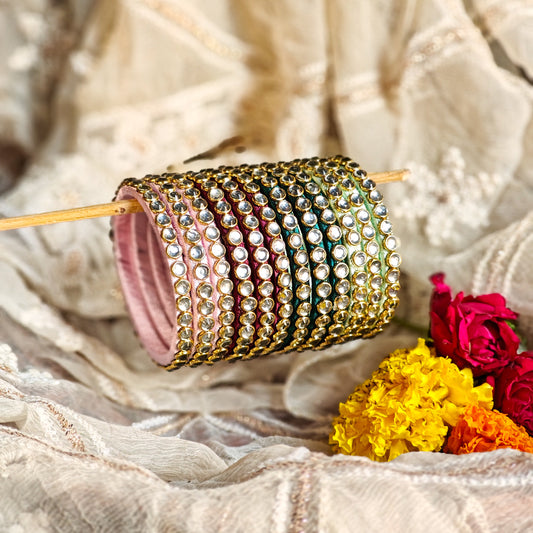Vibhina Silk Thread Bangle Set of 12 (Multi)