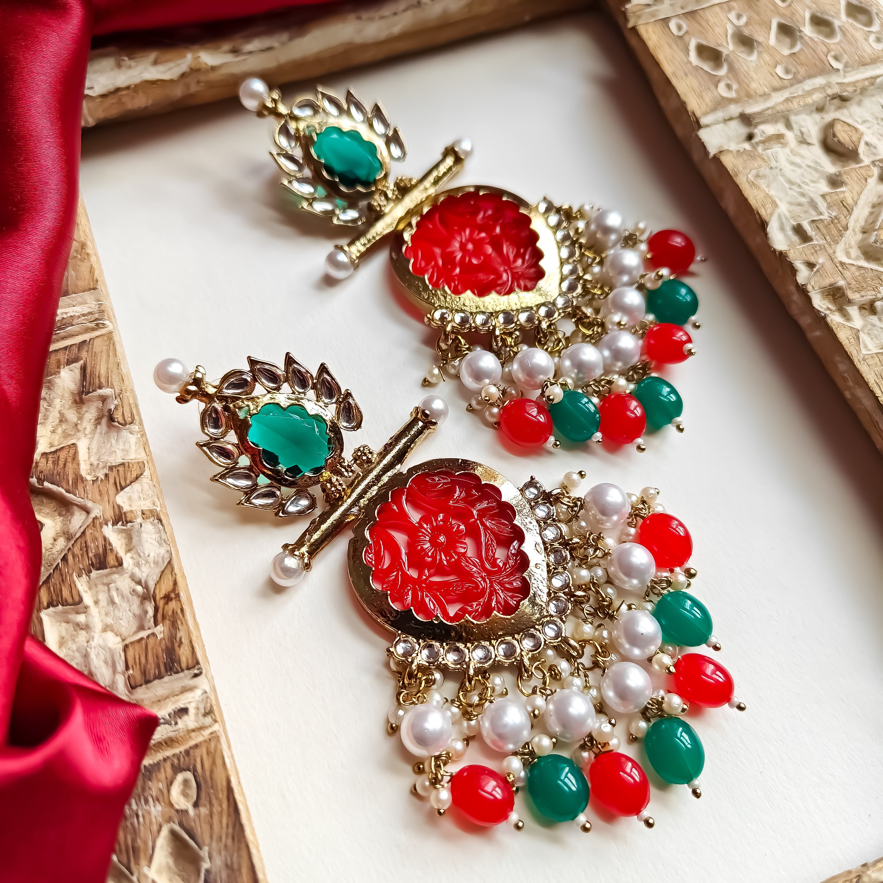 Red and outlet green earrings