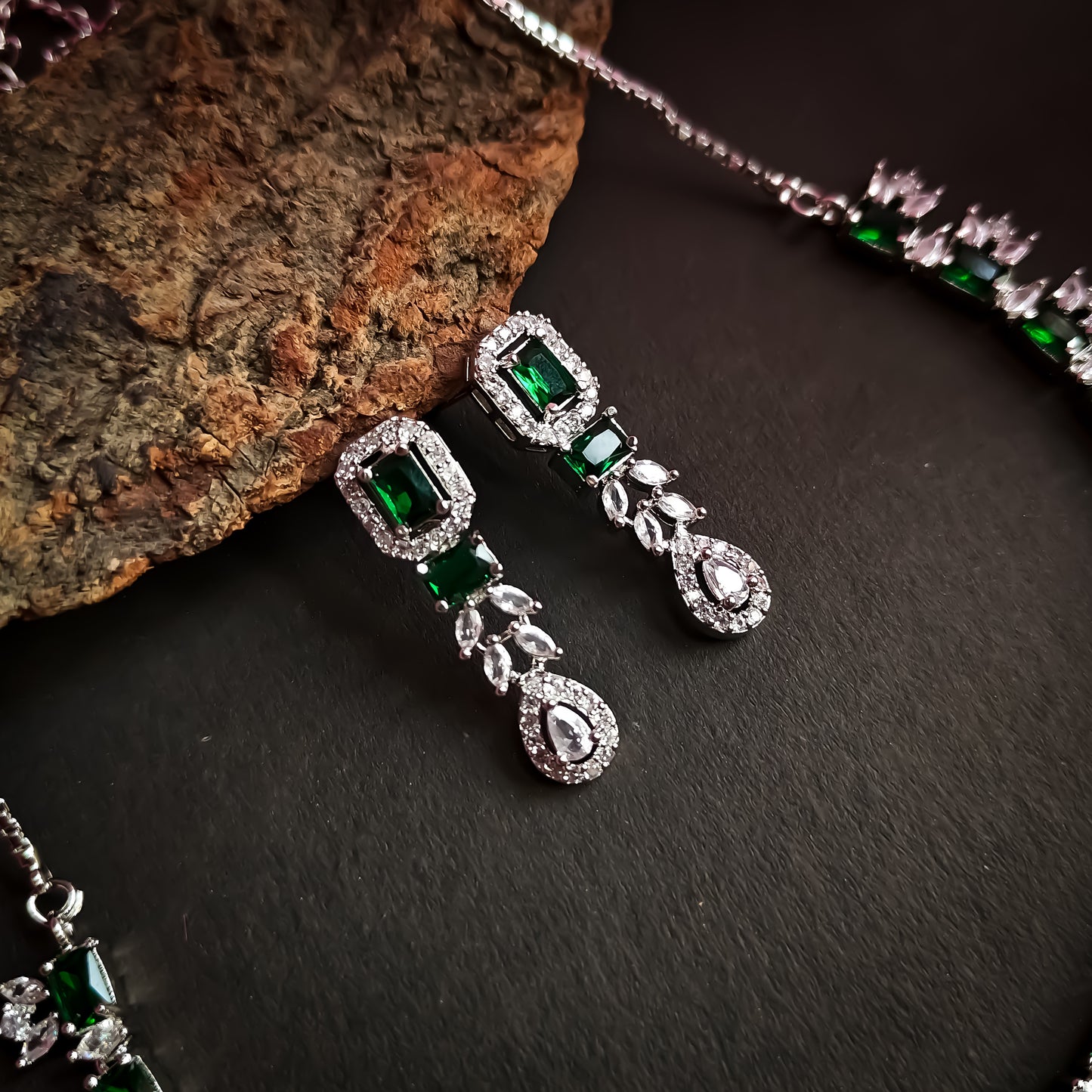 Harriet AD Necklace Set - Emerald Green