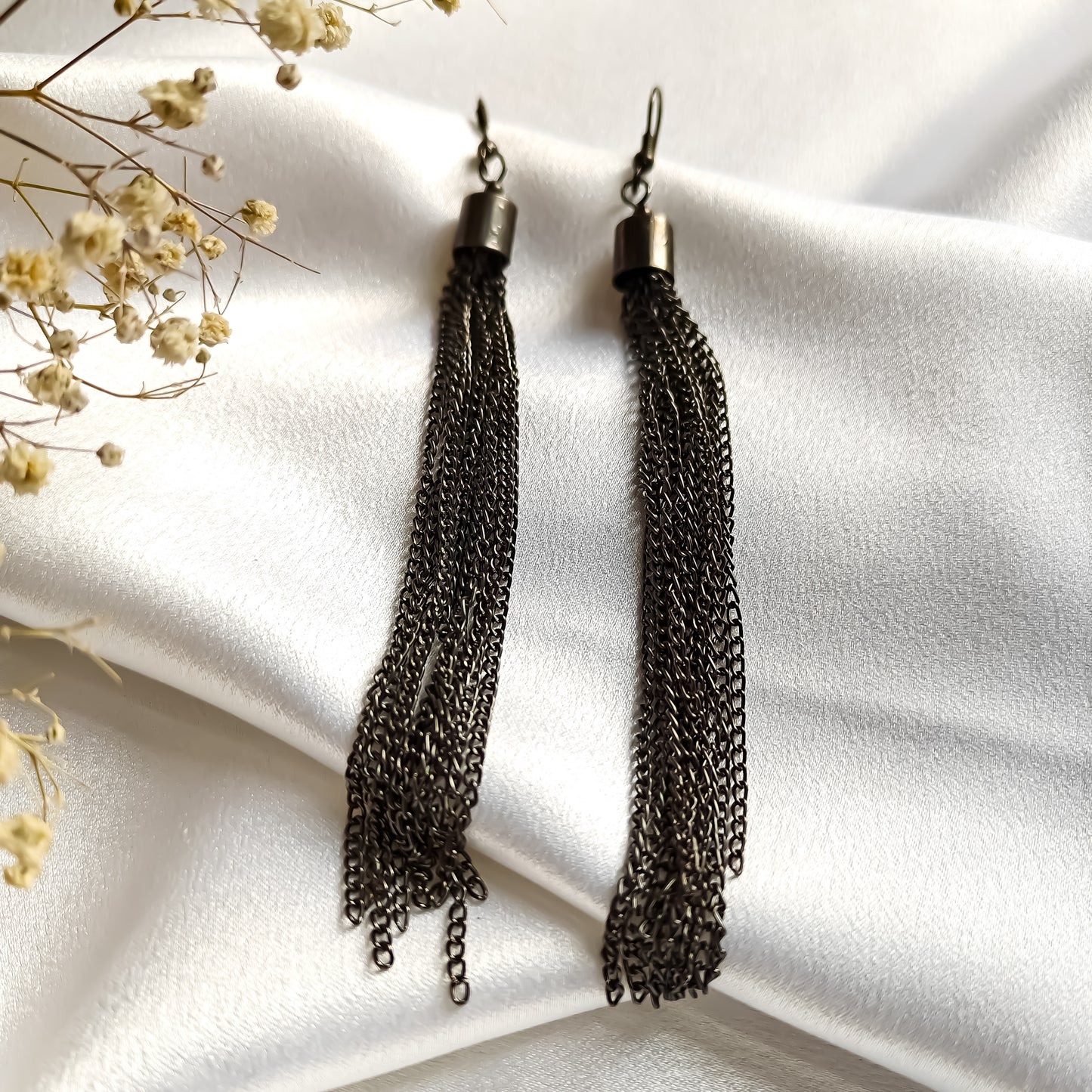 Black Metal Hanging Earrings