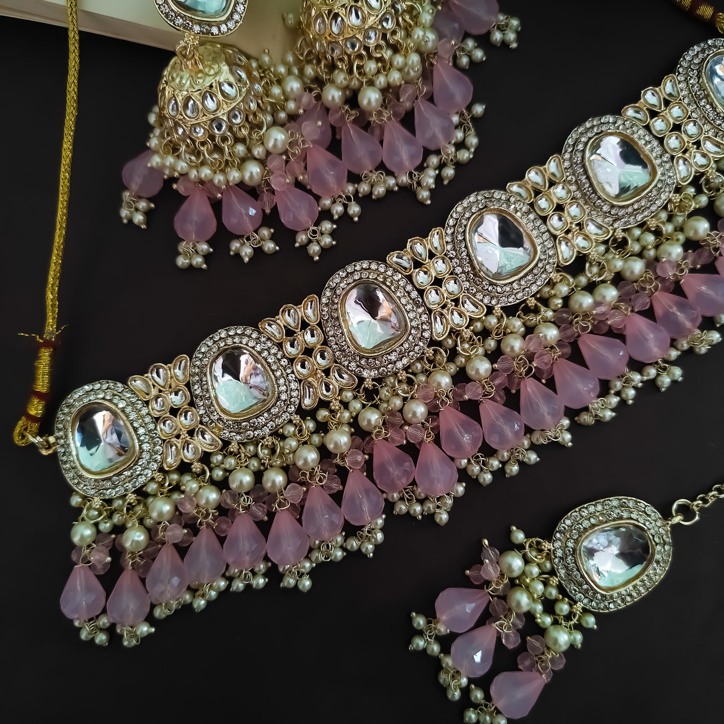Anika Pearl Necklace Set- Lavender