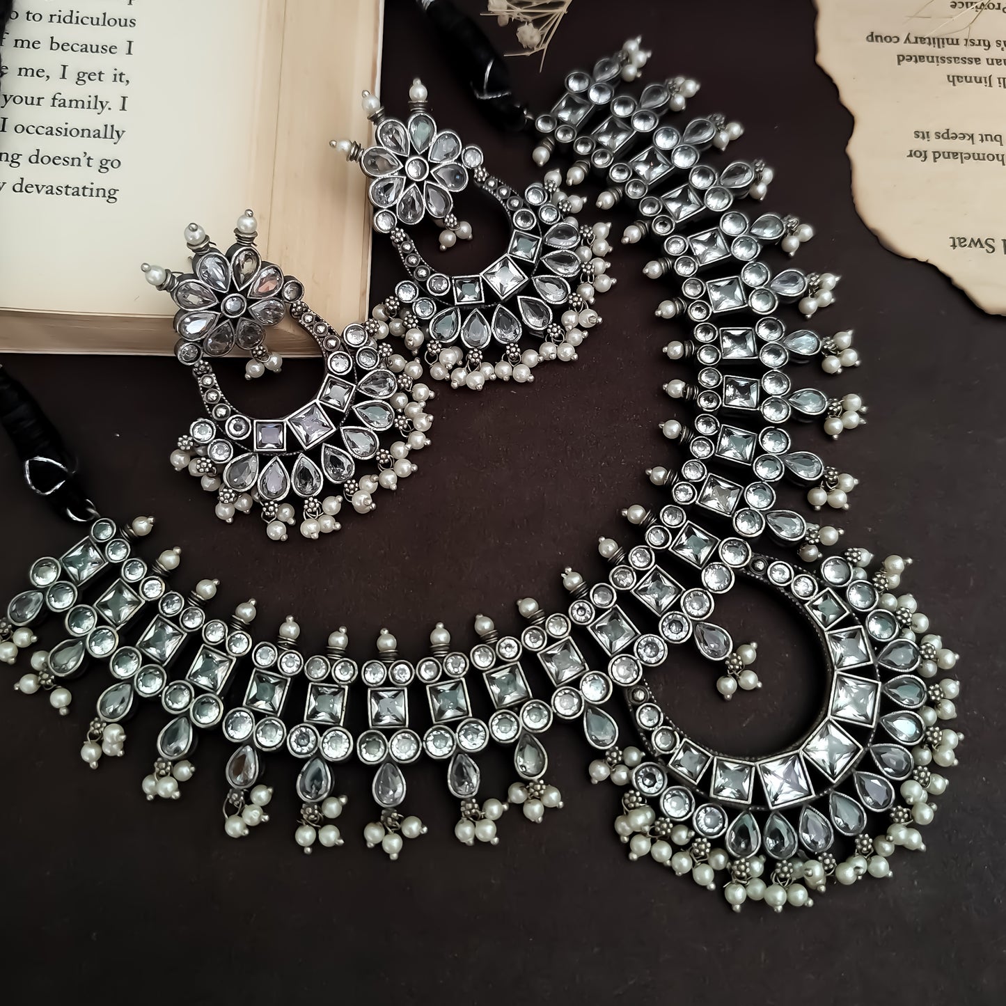 Dalia AAA Zircon Brass Necklace Set