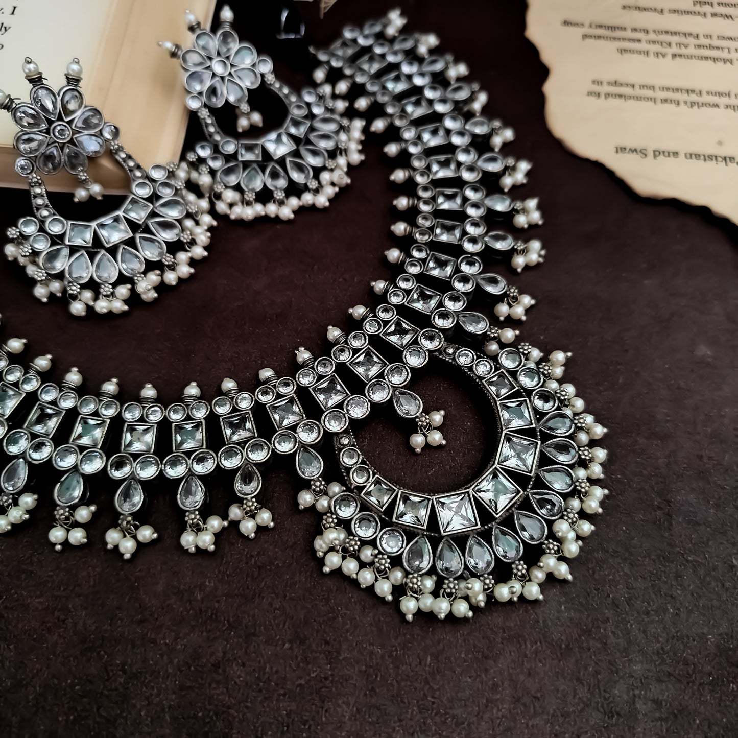Dalia AAA Zircon Brass Necklace Set