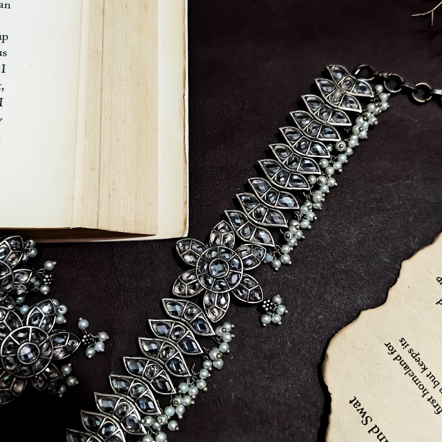 Katha Antique Zircon Brass Necklace Set