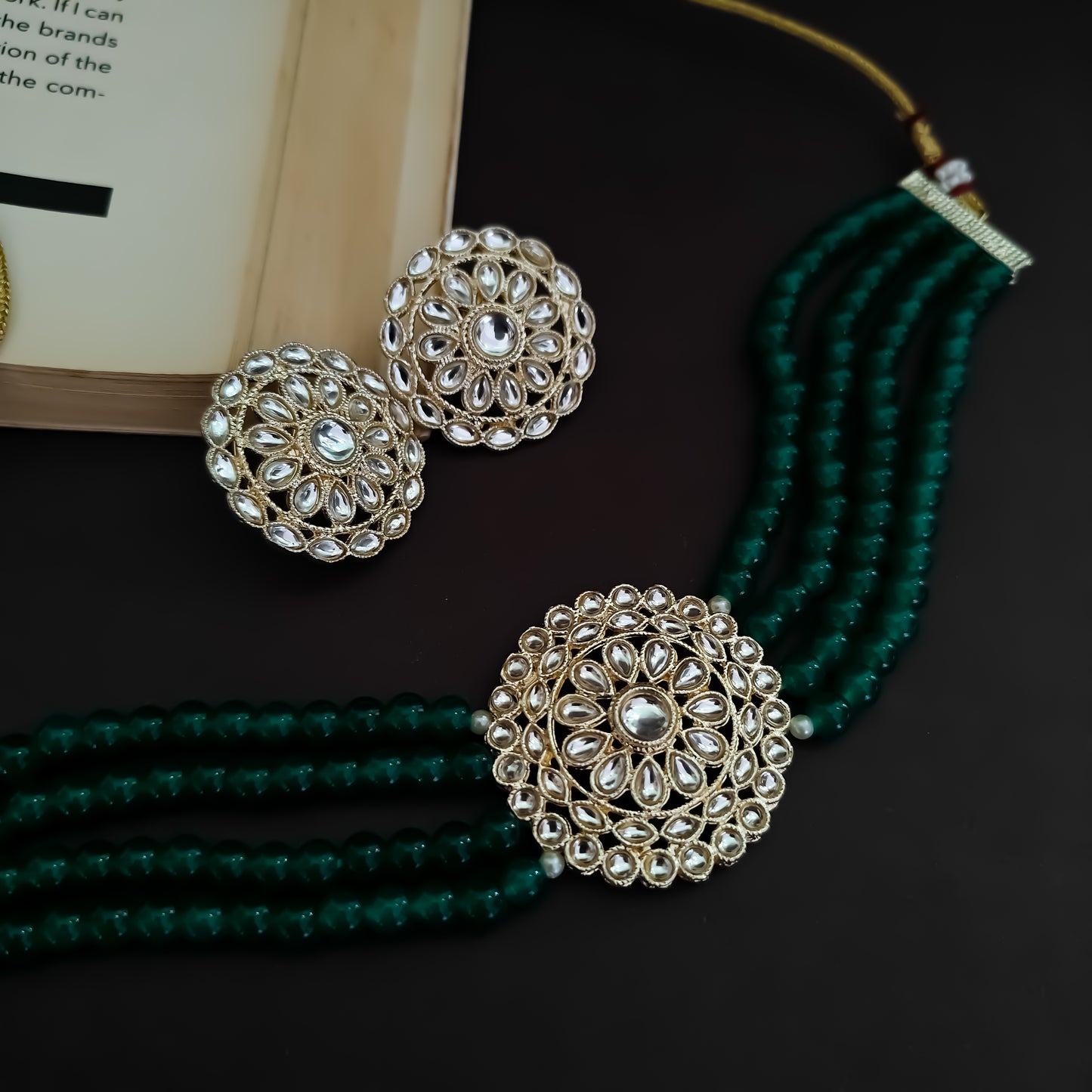 VAANI KUNDAN PEARL NECKLACE GREEN