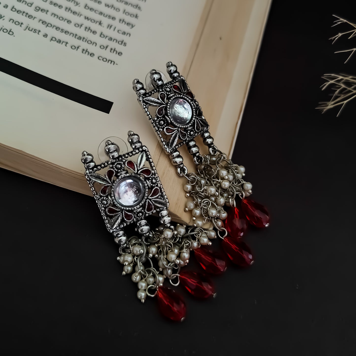 Missa Mogra Necklace Set - Red
