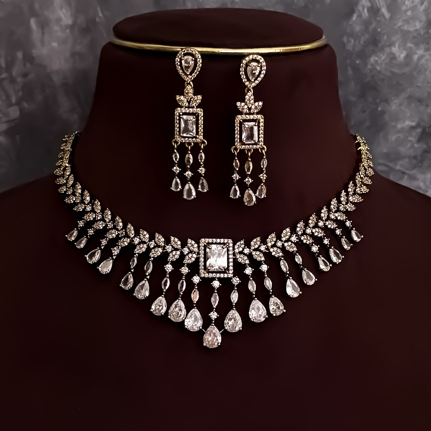 Nitara AD Necklace Set - Golden