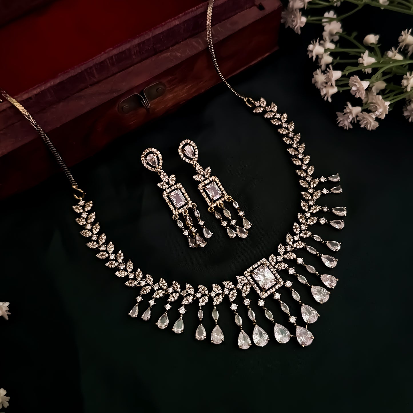Nitara AD Necklace Set - Golden