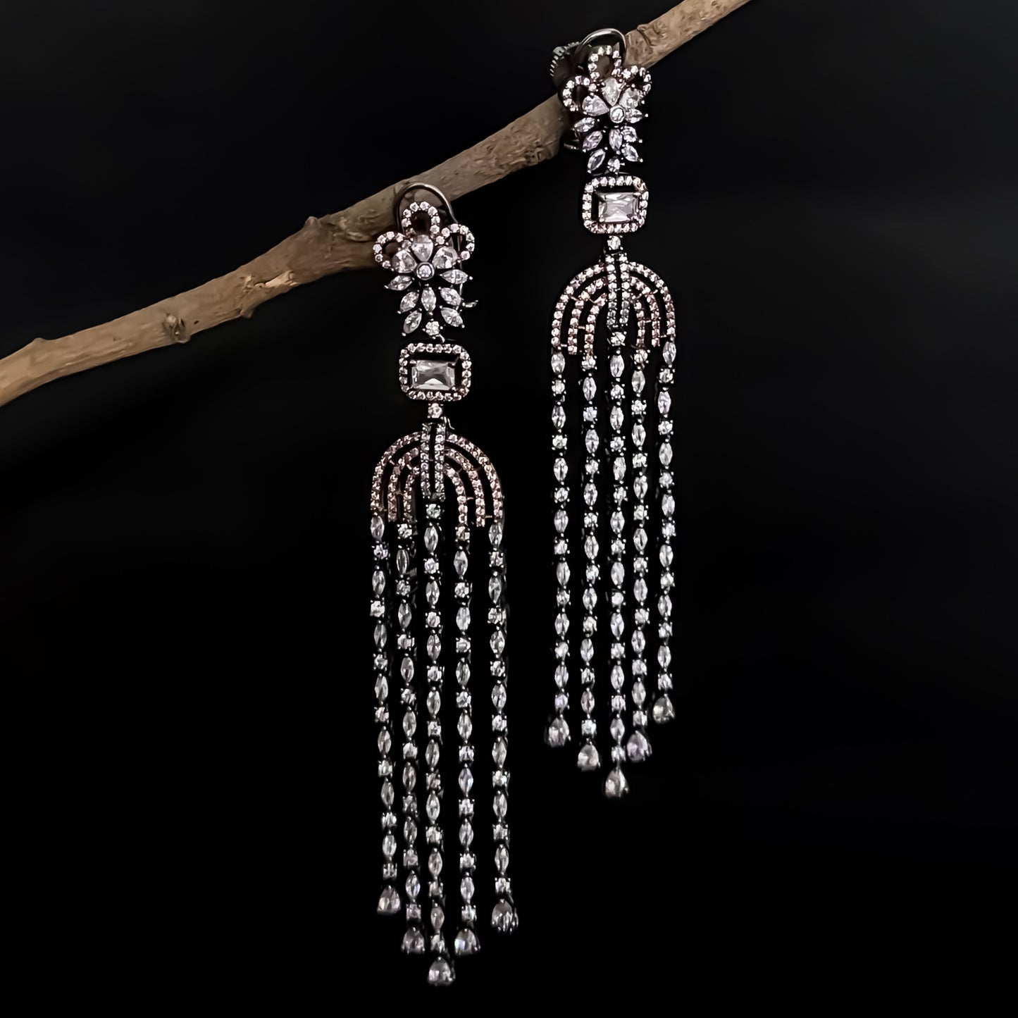 Shentiv American Diamond Chandelier Earring