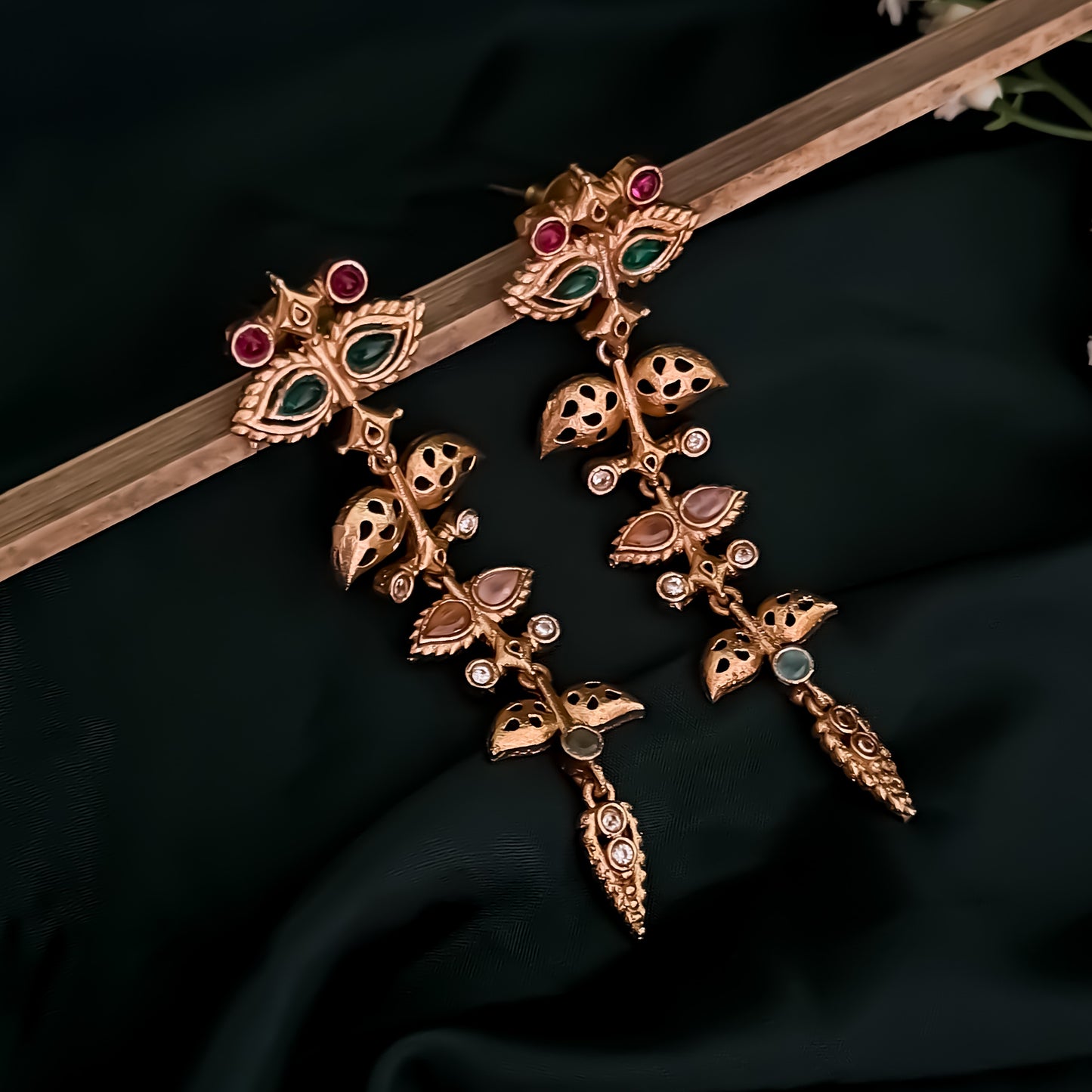 Dhara Kashmiri Brass Earrings - Multi