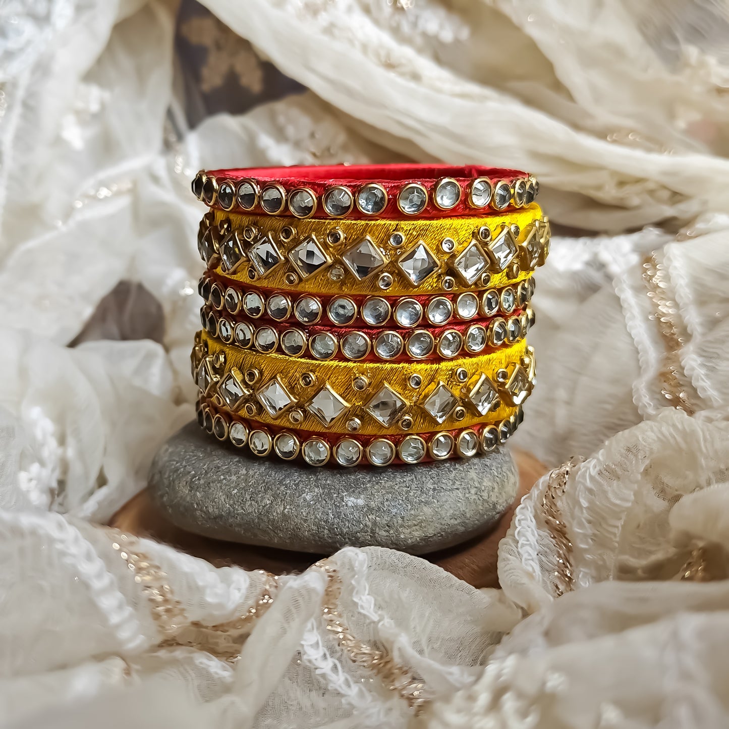 Silk Thread Bangles (Set of 6)