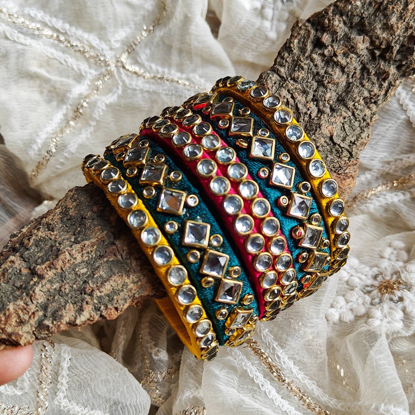 Silk Thread Bangles (Set of 6)