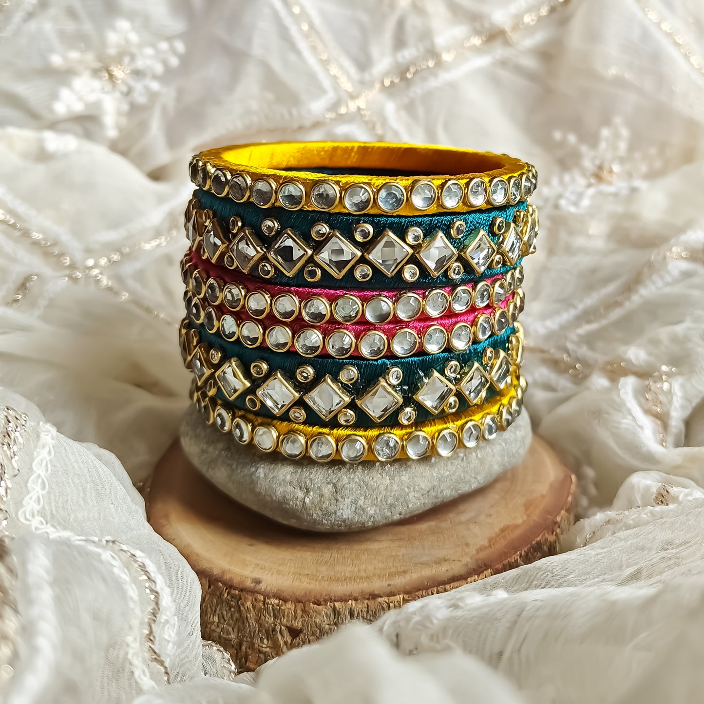 Silk Thread Bangles (Set of 6)