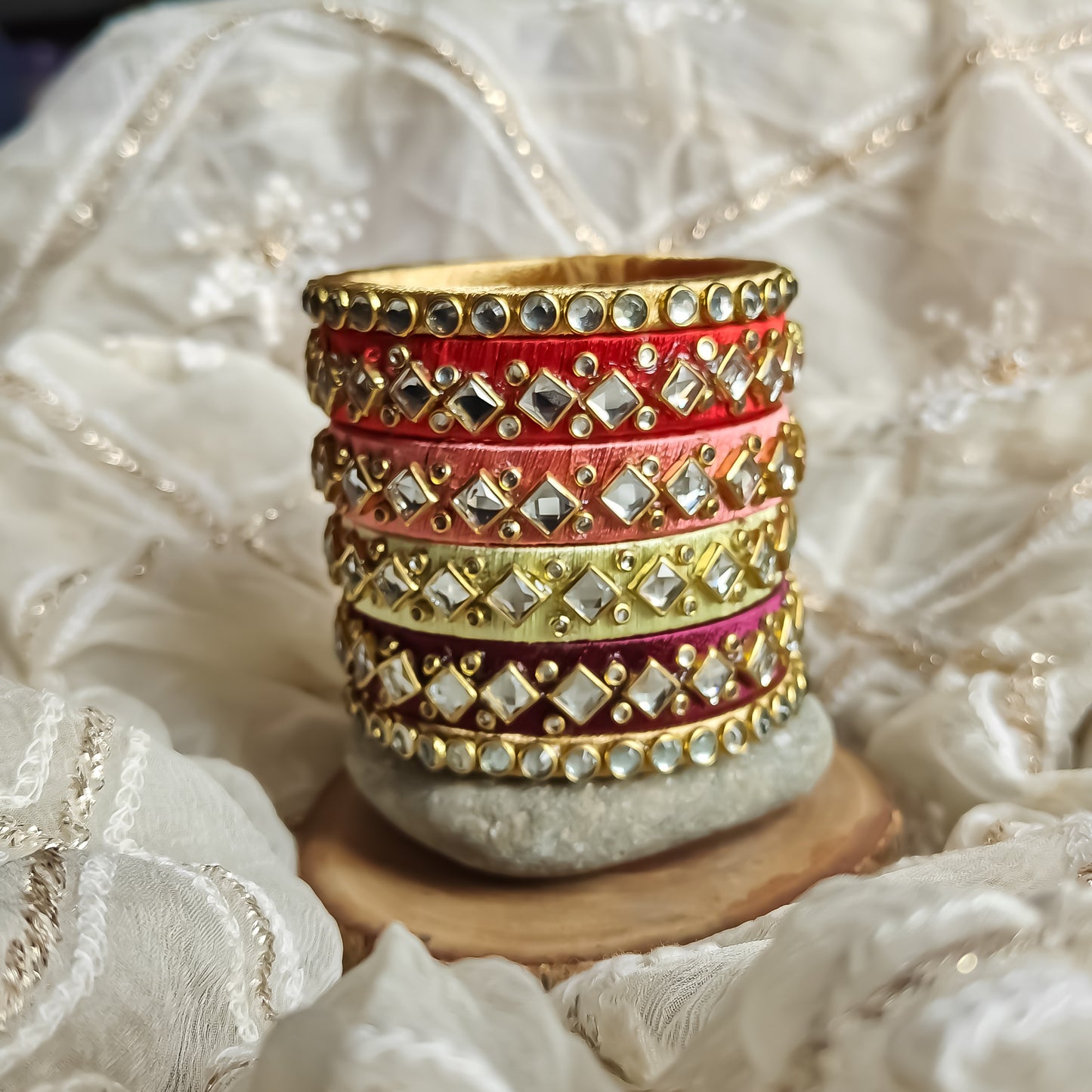 Silk Thread Bangles (Set of 6)