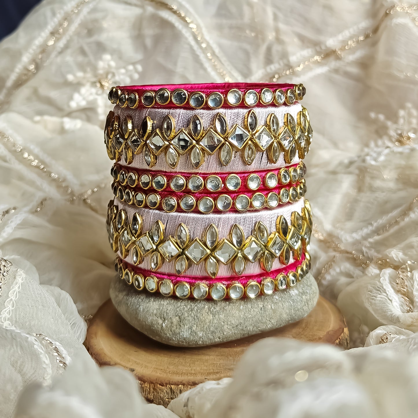 Silk Thread Bangles (Set of 6)
