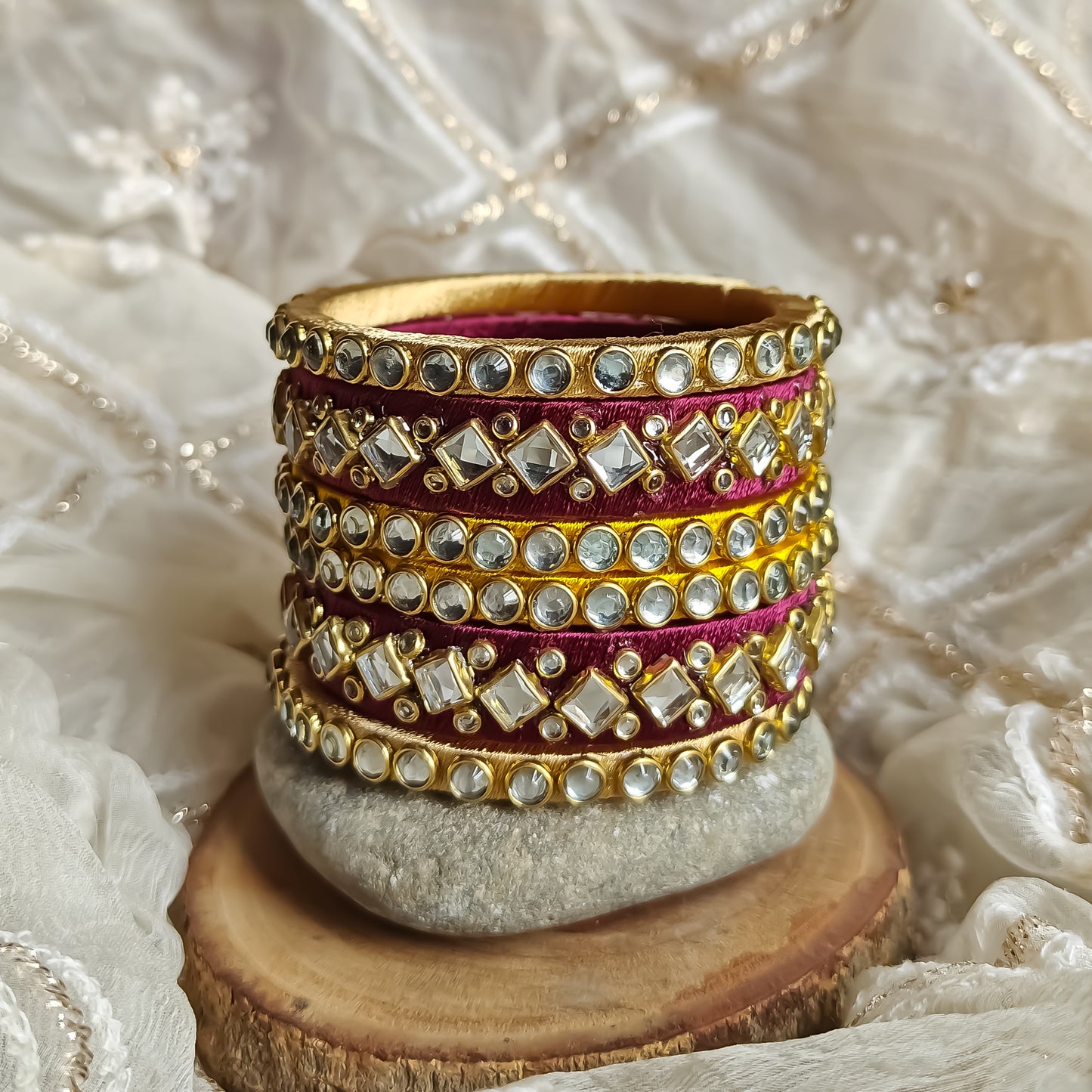 Silk Thread Bangles (Set of 6)