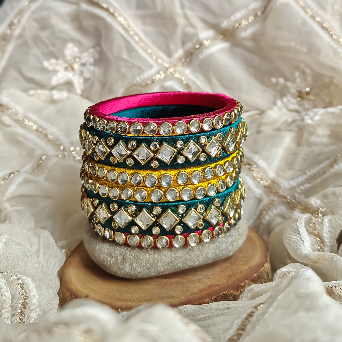 Silk Thread Bangles (Set of 6)